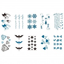 10 Sheets Fashion Body Art Stickers Removable Waterproof Temporary Tattoos ( B )