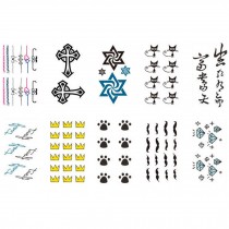 10 Sheets Fashion Body Art Stickers Removable Waterproof Temporary Tattoos ( C )