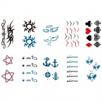 10 Sheets Fashion Body Art Stickers Removable Waterproof Temporary Tattoos ( D )