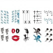10 Sheets Fashion Body Art Stickers Removable Waterproof Temporary Tattoos ( E )