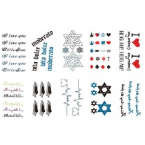 10 Sheets Fashion Body Art Stickers Removable Waterproof Temporary Tattoos ( F )
