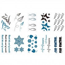 10 Sheets Fashion Body Art Stickers Removable Waterproof Temporary Tattoos ( H )