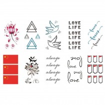 10 Sheets Fashion Body Art Stickers Removable Waterproof Temporary Tattoos ( J )
