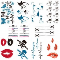 10 Sheets Fashion Body Art Stickers Removable Waterproof Temporary Tattoos ( Q )