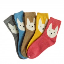 Set of 5 Pairs Women Autumn/Winter Thicken Warm Cute Cotton Socks Rabbit