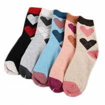 Set of 5 Pairs Women Autumn/Winter Thicken Warm Cute Cotton Socks R