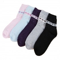 Set of 5 Pairs Women Autumn/Winter Thicken Warm Cute Cotton Socks T