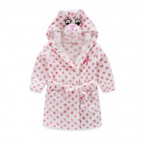 Kids Cartoon Cute Hooded Robe Supersoft Nightwear Wram Bathrobes ( Pink )