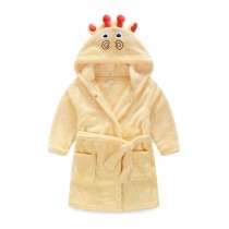 Kids Cartoon Cute Hooded Robe Supersoft Nightwear Wram Bathrobes ( Fawn )