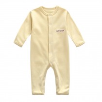 Soft Cotton Infant Coverall Long Sleeve Baby Bodysuit Baby Clothes, Yellow