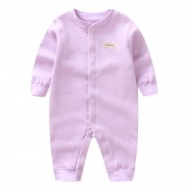 Breathable Newborn Baby Autumn Jumpsuits Bodysuit Infant Coverall, Purple