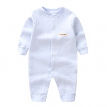 Breathable Newborn Baby Autumn Jumpsuits Bodysuit Infant Coverall, Light Blue