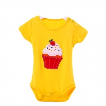 Baby Organic Pure Cotton Summer Short Sleeve Bodysuit to 12M Cake