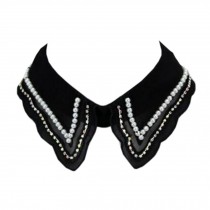 Elegant Shirt Collar Neckband Detachable False Collar Stand Collar Fake Collar-Black D