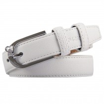 White Casual Ladies Fashionable Joker Belts Bales Catch Leather Pin buckle