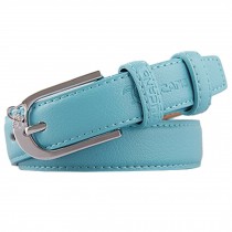 Sky Blue Ladies Fashionable Joker Belts Leather Pin buckle Casual Bales Catch