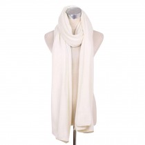 Lady's Stylish Pure Colour Scarves Luxurious Pashmina Scarf Knitted scarf White
