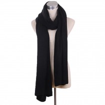 Lady's Stylish Pure Colour Scarf Luxurious Pashmina Scarf Knitted scarf Black
