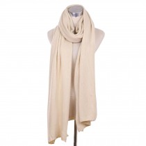 Lady's Stylish Pure Colour Scarf Luxurious Pashmina Scarf Knitted scarf Beige