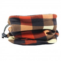 Unisex Fashion Scarf Loop Scarfs Warm Headscarf Head Wrap Scarves, Orange/Grid