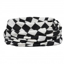 Unisex Warm Scarf Loop Scarfs Headscarf Head Wrap Cap Hat, Black/White, Check