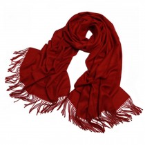 Ladies Elegant Scarf Comfortable Scarves Shawl Wrap Solid Color, Dark red
