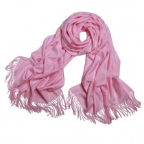 Ladies Elegant Scarf Comfortable Scarves Shawl Wrap Solid Color, Pink