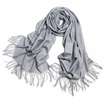 Ladies Elegant Scarf Comfortable Scarves Shawl Wrap Solid Color, Grey