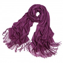 Ladies Elegant Scarf Comfortable Scarves Shawl Wrap Solid Color, Purple