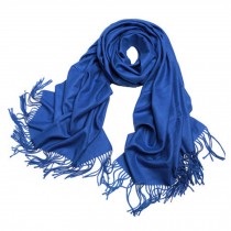 Ladies Elegant Scarf Comfortable Scarves Shawl Wrap Solid Color, Blue