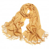 Girls Elegant Scarf Comfortable Scarves Shawl Wrap Solid Color, Yellow