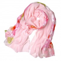 Womens Elegant Scarf Comfortable Scarves Shawl Wrap Flower, Pink