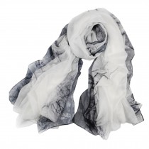 Womens Fashion Scarf Comfortable Scarves Shawl Wrap, Black and White