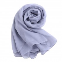 Oversized Comfortable Silk Scarf Shawl Beach Wrap Scarves Neckerchief, Grey
