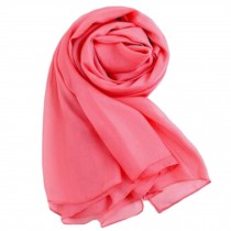 Oversized Silk Scarf Shawl Wrap Scarves Neckerchief Solid Color, rubber red