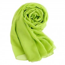 Oversized Silk Scarf Shawl Wrap Scarves Neckerchief Solid Color, Green
