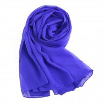 Oversized Comfortble Silk Scarf Shawl Wrap Scarves Neckerchief Solid Color, Blue