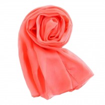Comfortble Silk Scarf Shawl Wrap Scarves Neckerchief Solid Color, Light red