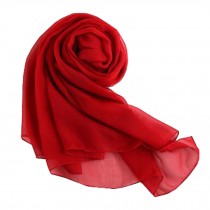 Comfortable Silk Scarf Shawl Wrap Scarves Neckerchief Solid Color, Wine