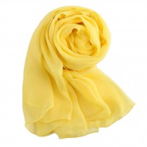 Comfortable Silk Scarf Shawl Wrap Scarves Neckerchief Solid Color, Yellow