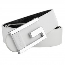 Mens Artificial Leather Belts Bales Catch Fashionable Joker Ajustable White