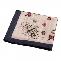 Cotton Handkerchief with Decorative Pattern,A Series Of Eall,Blue