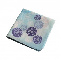 Cotton Handkerchief with Decorative Pattern,A Series Of Rose,Blue