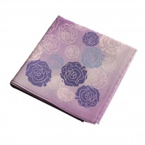 Cotton Handkerchief with Decorative Pattern,A Series Of Rose,Purple
