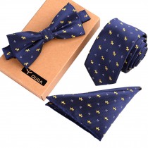 Fashional Formal/Informal Cravatta Ties Set, Necktie/Bow Tie/Pocket Square