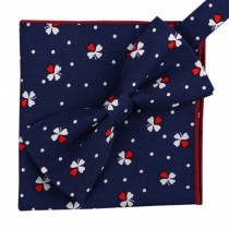 Korean Formal/Informal Bow Tie Pocket Square Casual Cotton Handkerchief #09