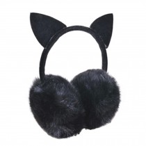 Lovely Cat Ears Super Soft Earmuffs Winter Earmuffs Ear Warmers, Black