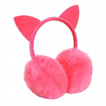 Lovely Cat Ears Super Soft Earmuffs Winter Earmuffs Ear Warmers, Light Red
