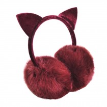 Lovely Cat Ears Super Soft Earmuffs Winter Earmuffs Ear Warmers, Wine Red