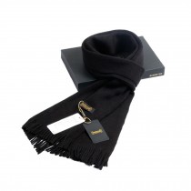 Winter Men's Stylish Cold Scarf Acrylic Pure Color Scarf Knit Long Scarf Black
